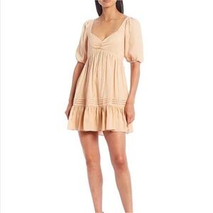 Gianni Bini Peach Mini Dress with Puff Sleeves